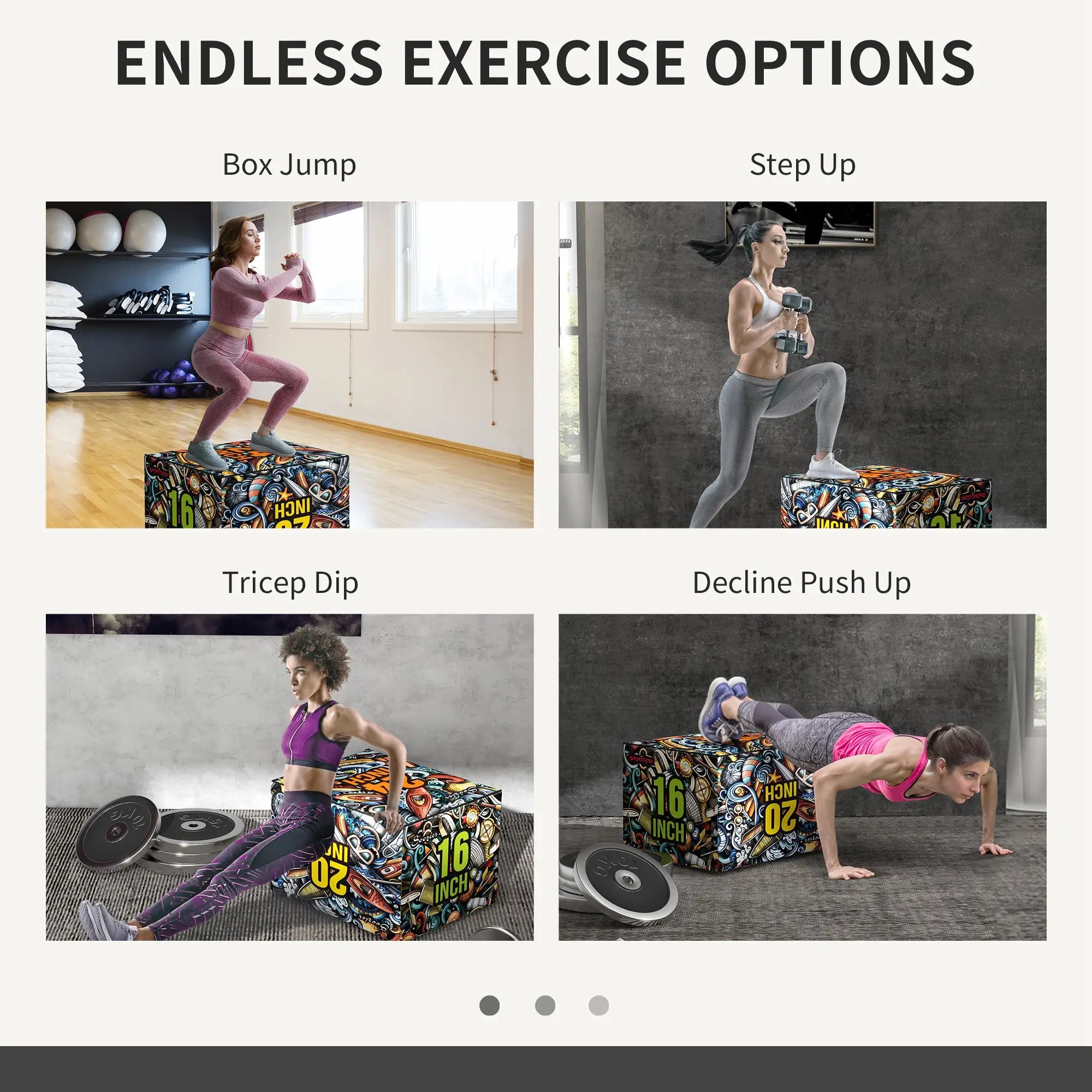 Soft Plyo Box, 3-in-1, Non-Slip Jump Box, 24