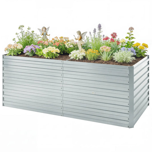 5' x 3' x 2' Raised Garden Bed, Galvanized Planter Box, Silver Galvanized Planter Boxes Silver at Gallery Canada