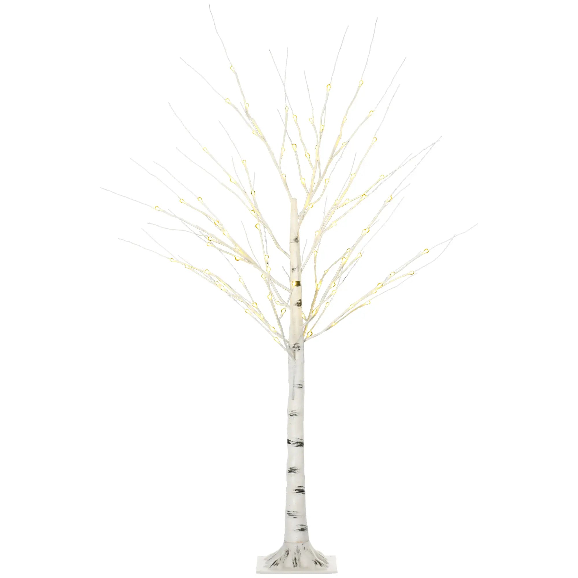 5 Ft Pre-Lit LED Artificial Birch Tree, Indoor Outdoor Use Artificial Tree White at Gallery Canada