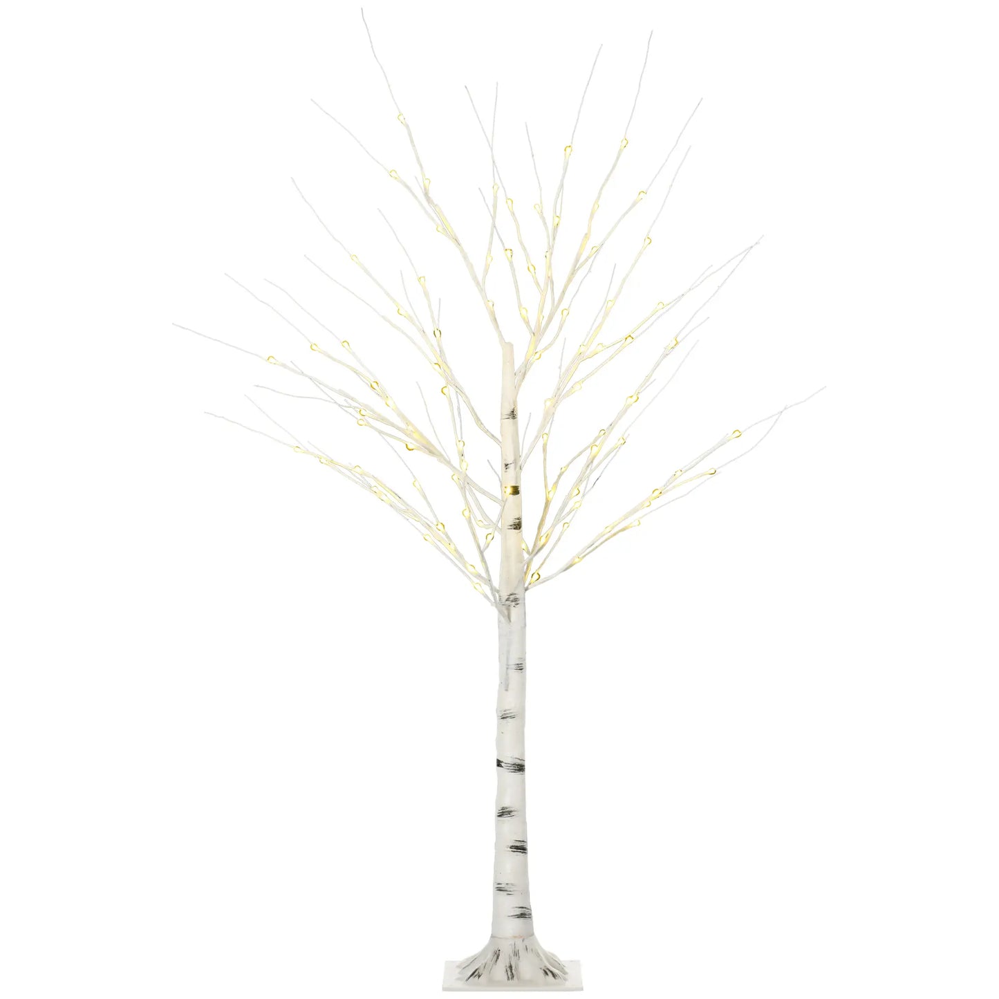 5 Ft Pre-Lit LED Artificial Birch Tree, Indoor Outdoor Use Artificial Tree White at Gallery Canada