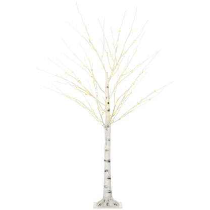 5 Ft Pre-Lit LED Artificial Birch Tree, Indoor Outdoor Use Artificial Tree White at Gallery Canada