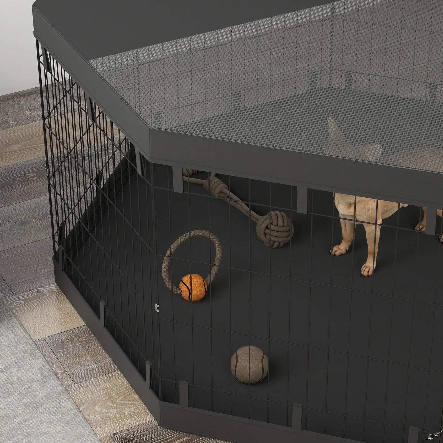 8 Panels Foldable Dog Playpen, 30" High, With Bottom Pad Houses, Kennels & Pens at Gallery Canada