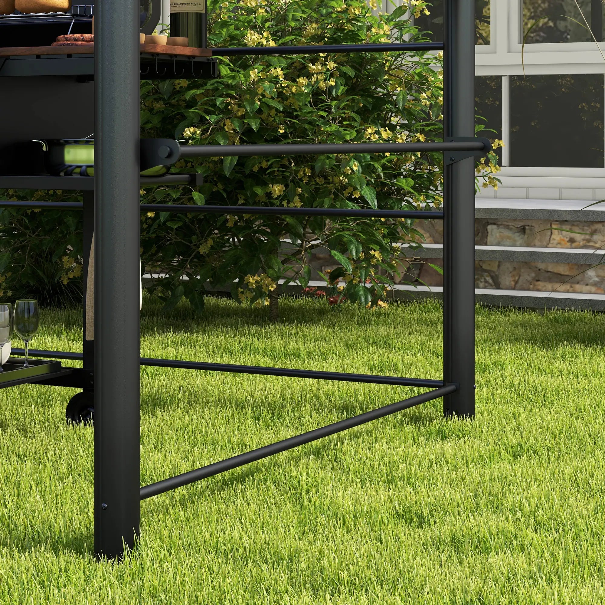 8' x 5' Grill Gazebo, Vented PC Roof, Side Shelves, Dark Grey BBQ Grill Gazebos at Gallery Canada