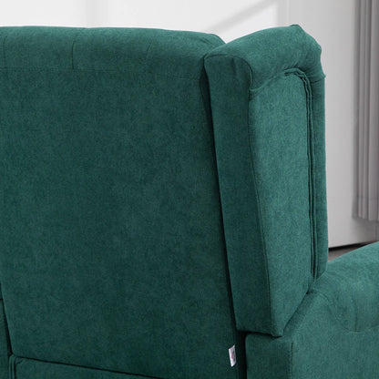 Fabric Accent Chair, Button Tufted, Wood Legs, Dark Green Accent Chairs at Gallery Canada