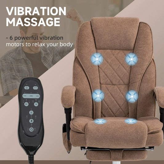 Massage Office Chair, Reclining Computer Chair, Adjustable Height, Brown Massage Chairs at Gallery Canada