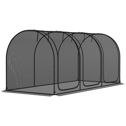 9' x 4' Crop Cage, Garden Plant Protector, 3 Zippered Doors, 4 Stakes, Black Mini Greenhouses at Gallery Canada