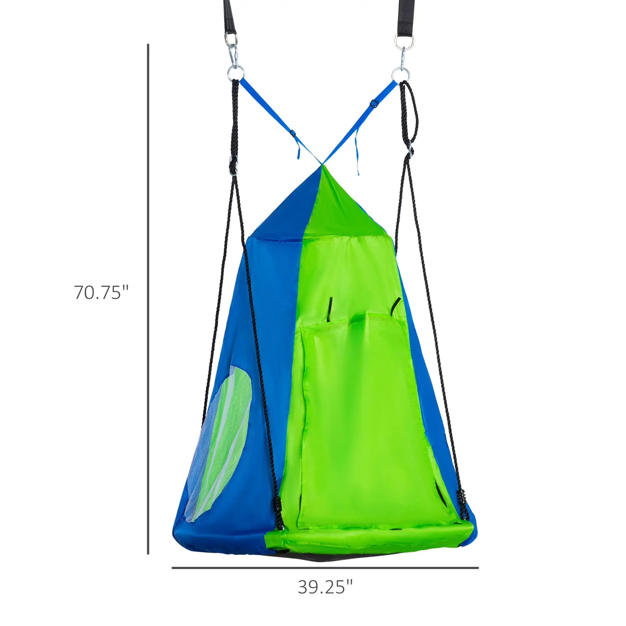Kids Hanging Tree Swing Tent, Waterproof, With Windows, Rolling Door, Green Gym Sets & Swings at Gallery Canada