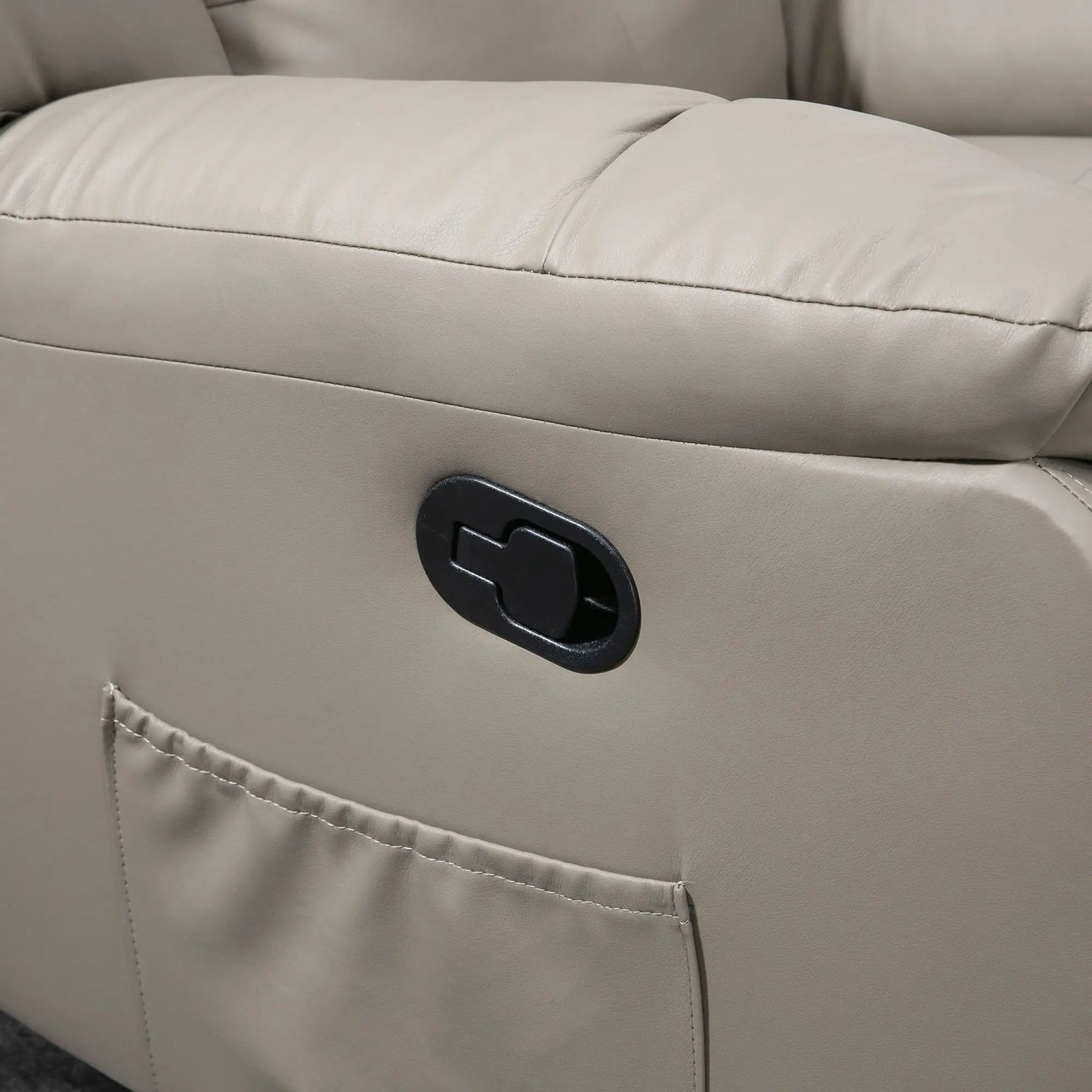 8-Point Vibration Massage Recliner, PU Leather 360° Swivel, Grey Single Sofas at Gallery Canada