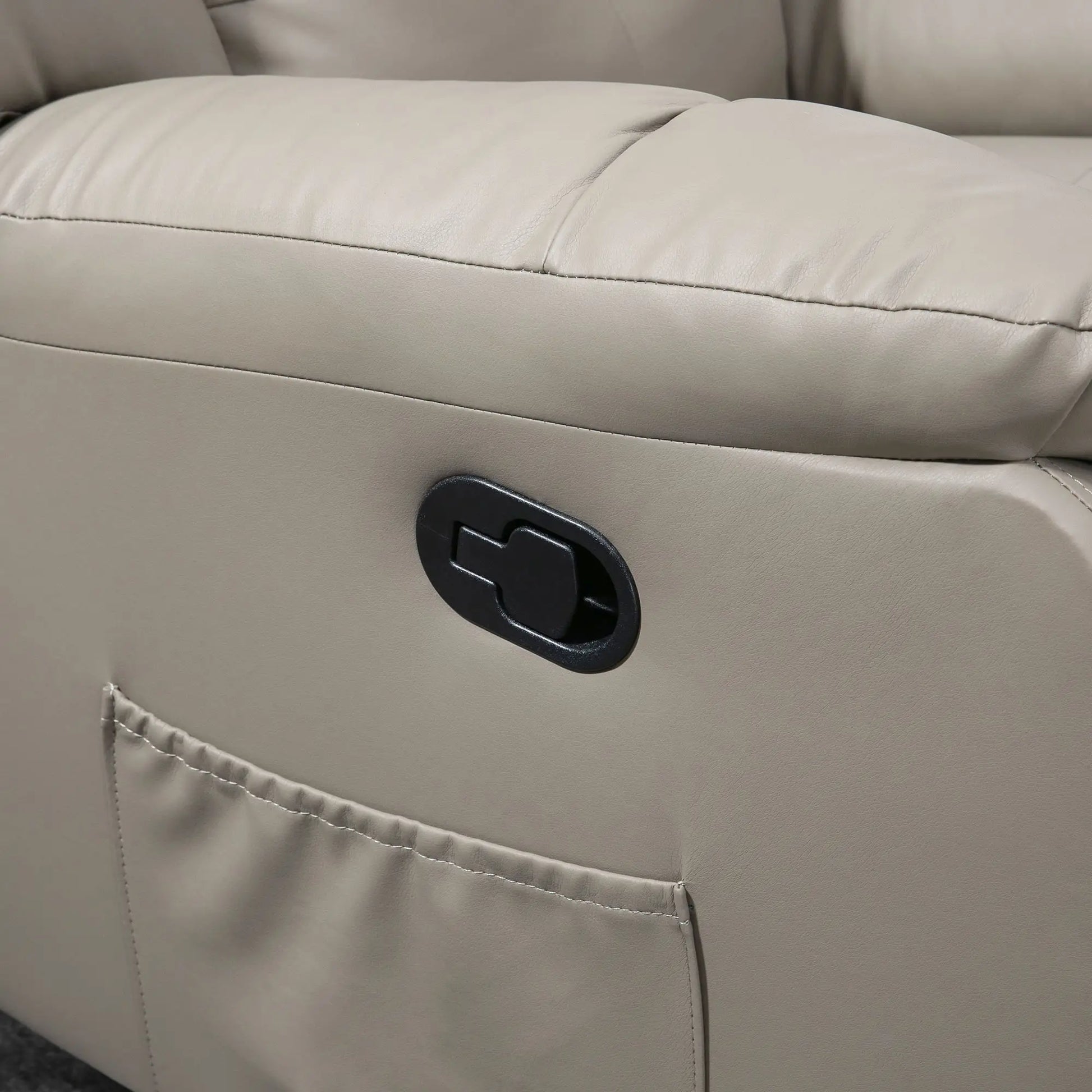 8-Point Vibration Massage Recliner, PU Leather 360° Swivel, Grey Single Sofas at Gallery Canada