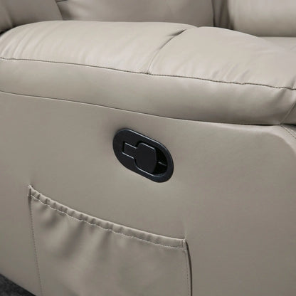 8-Point Vibration Massage Recliner, PU Leather 360° Swivel, Grey Single Sofas at Gallery Canada