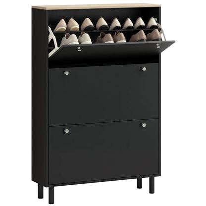 Shoe Storage, 3 Flip Drawers, Adjustable Shelves, 24 Pairs, Black Shoe Storage Cabinets & Racks at Gallery Canada
