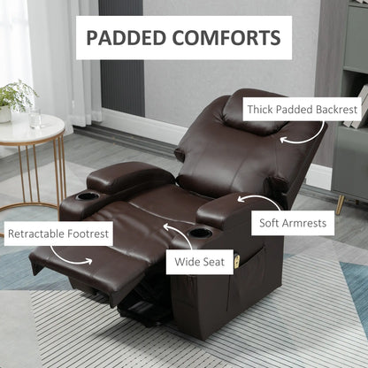 Power Lift Recliner Chair, PU Leather, Remote Control, Brown Electric Power Lift Chairs at Gallery Canada