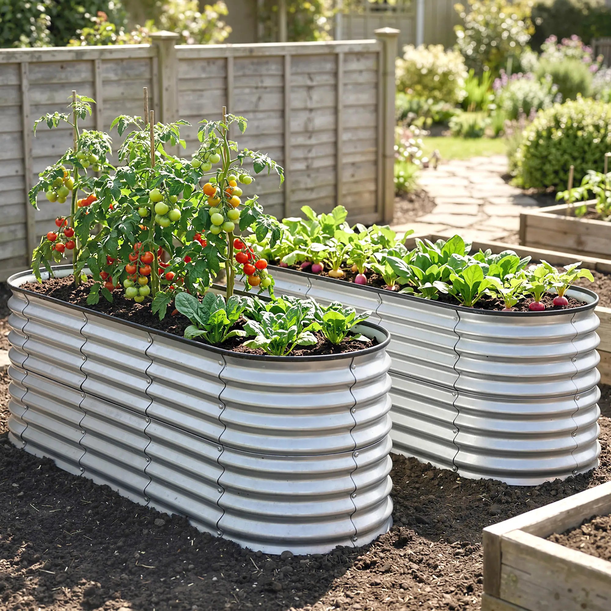 Galvanized Raised Garden Bed, 6 x 2 x 2 ft, Silver Galvanized Planter Boxes at Gallery Canada