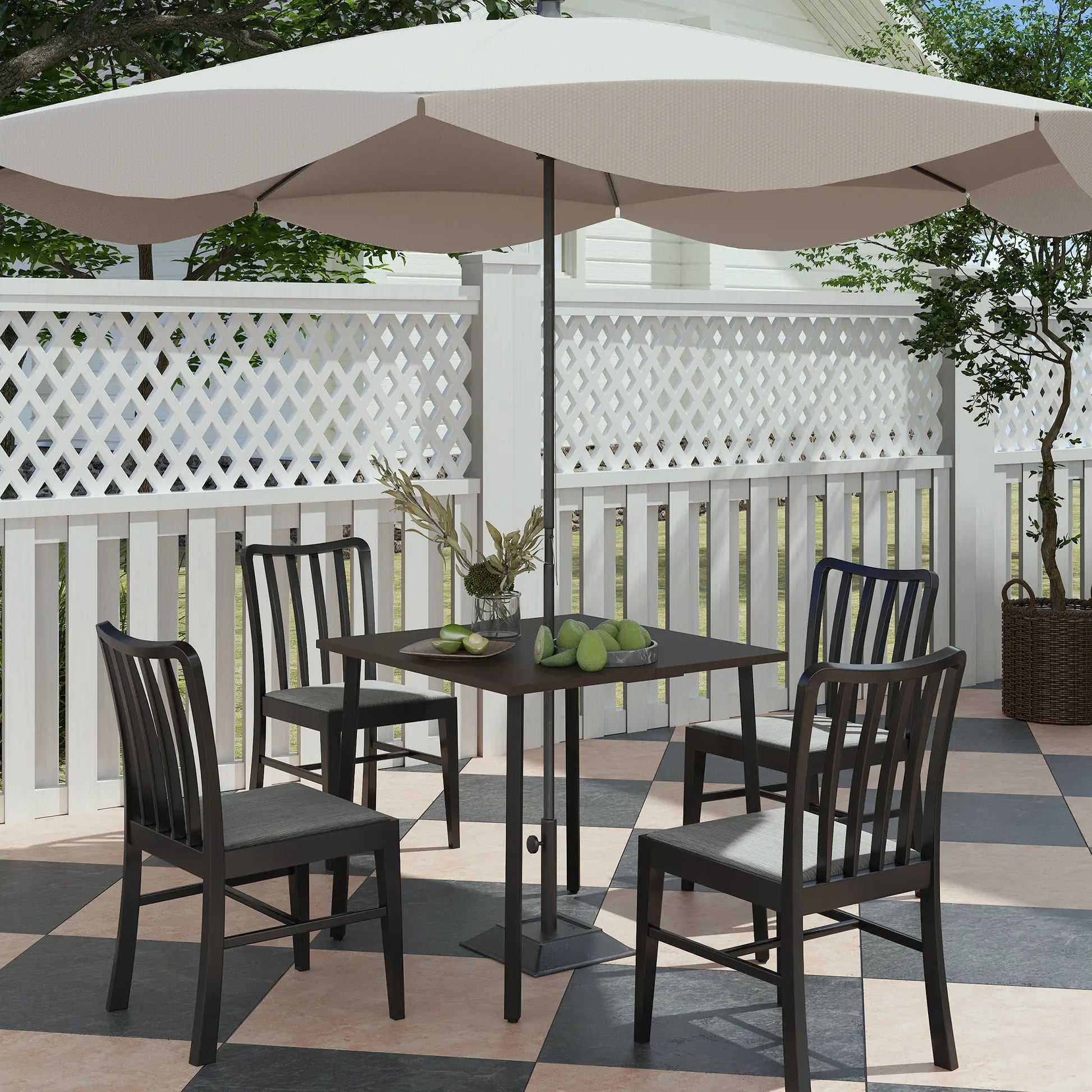 Patio Dining Table, Umbrella Hole, 4-Person, Aluminum Legs, 31.5" x 31.5", Brown Patio Dinning Tables at Gallery Canada