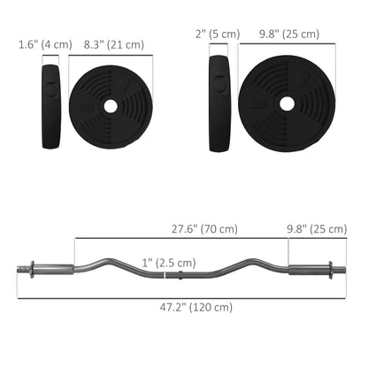 50LBS Barbell Weight Set, Adjustable with Curl Bar, Home Gym Dumbbells & Barbells at Gallery Canada