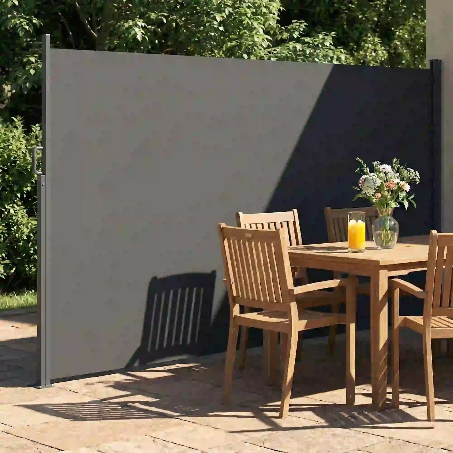 Retractable Side Awning, 165" x 73", Water-Resistant, UV 50+, Dark Grey Side Awnings at Gallery Canada