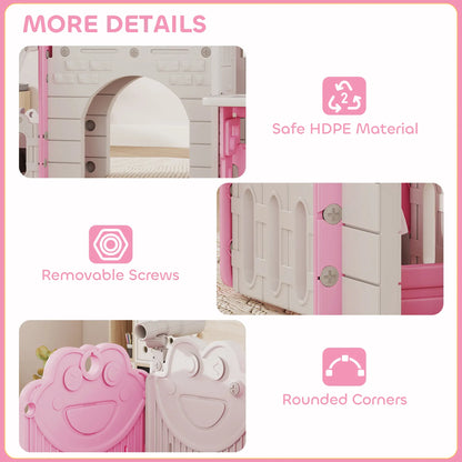 7-in-1 Toddler Slide Climber Playset with Playhouse and Basketball Hoop, Pink Gym Sets & Swings at Gallery Canada