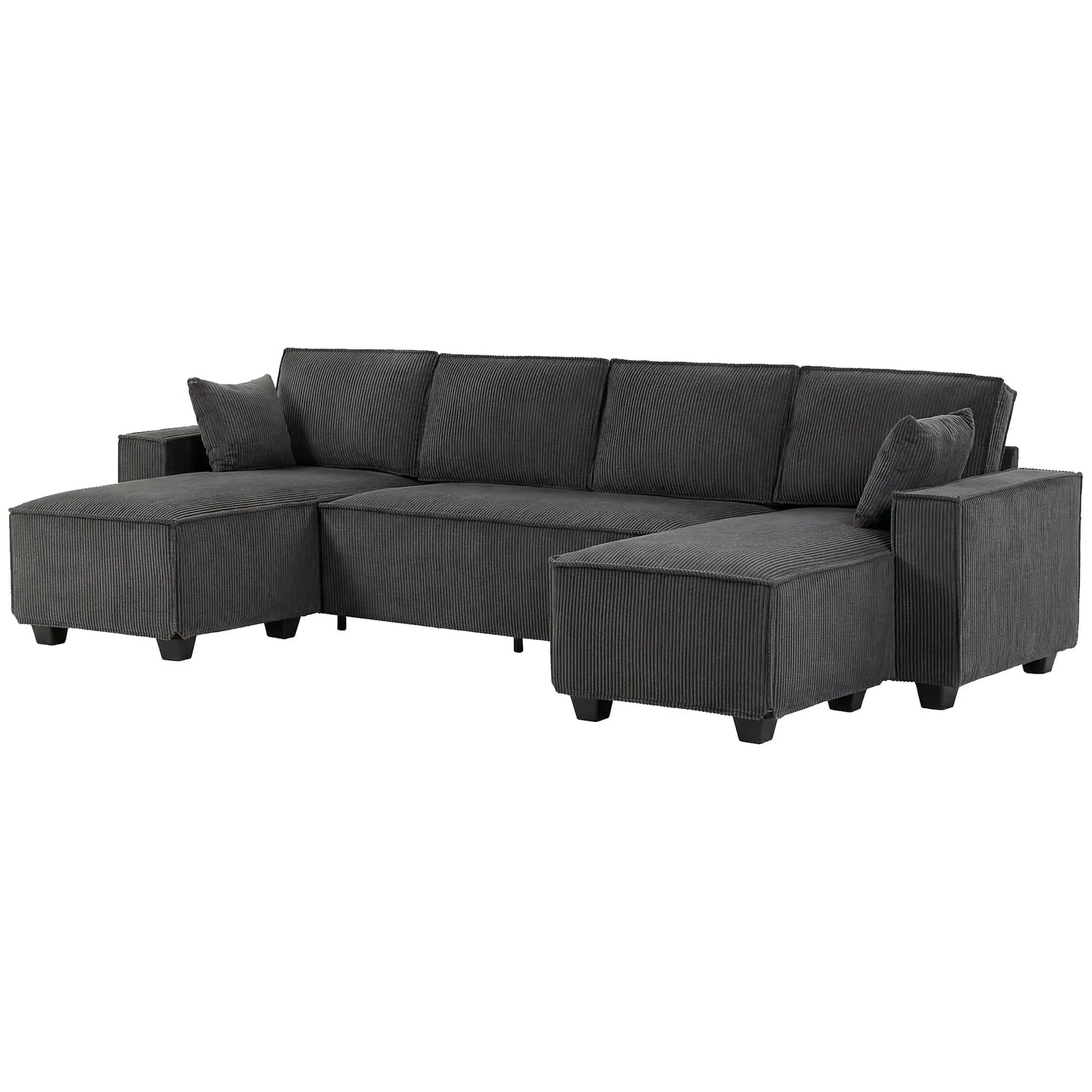 Modular U Shaped Sectional Sofa, Double Chaises, Spring Cushions, Dark Grey L Shaped Couchs Dark Grey at Gallery Canada