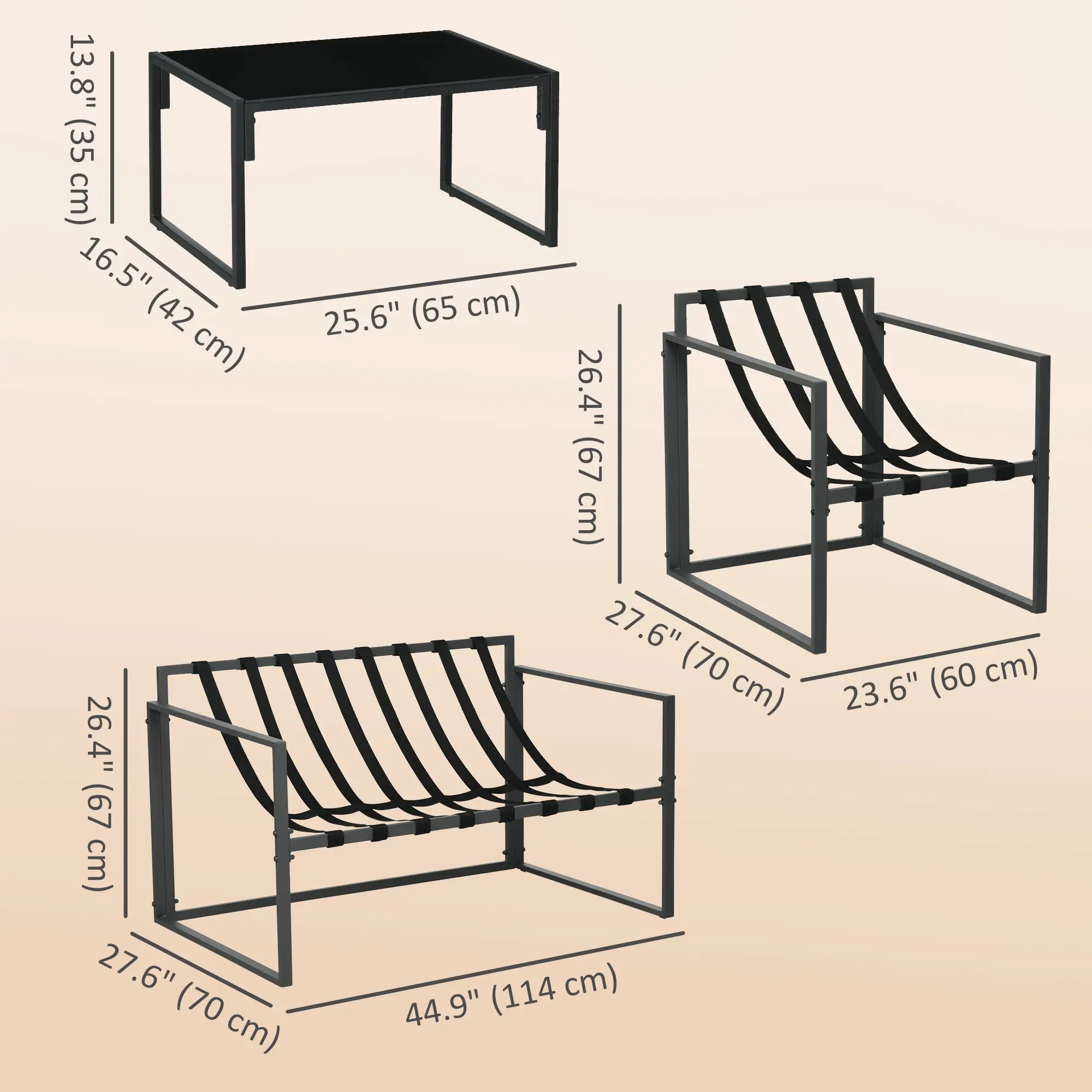 4pc Outdoor Furniture Set, Patio Conversation Set, Tempered Glass Table, Beige Patio Furniture Sets at Gallery Canada