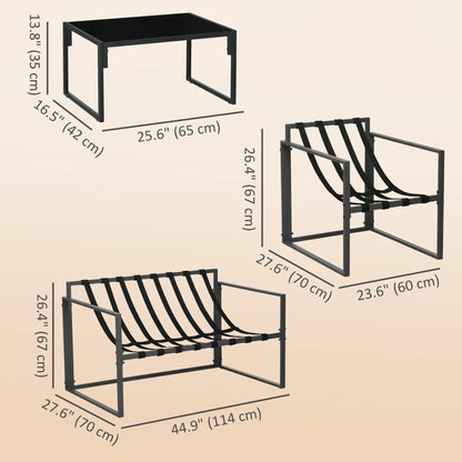 4pc Outdoor Furniture Set, Patio Conversation Set, Tempered Glass Table, Beige Patio Furniture Sets at Gallery Canada