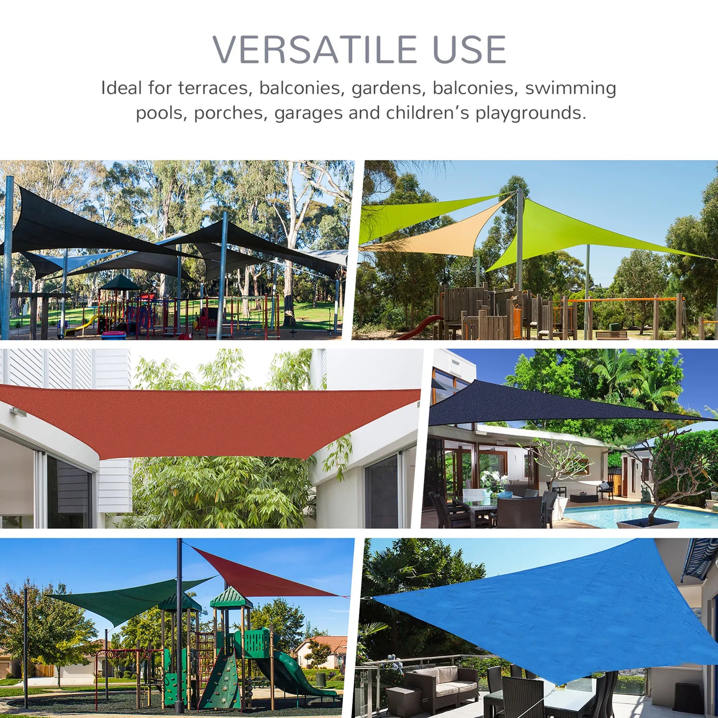 10' x 10' x 10' Triangle Sun Shade Sail, UV Block Fabric Canopy for Patio, Deck Shade Sails at Gallery Canada