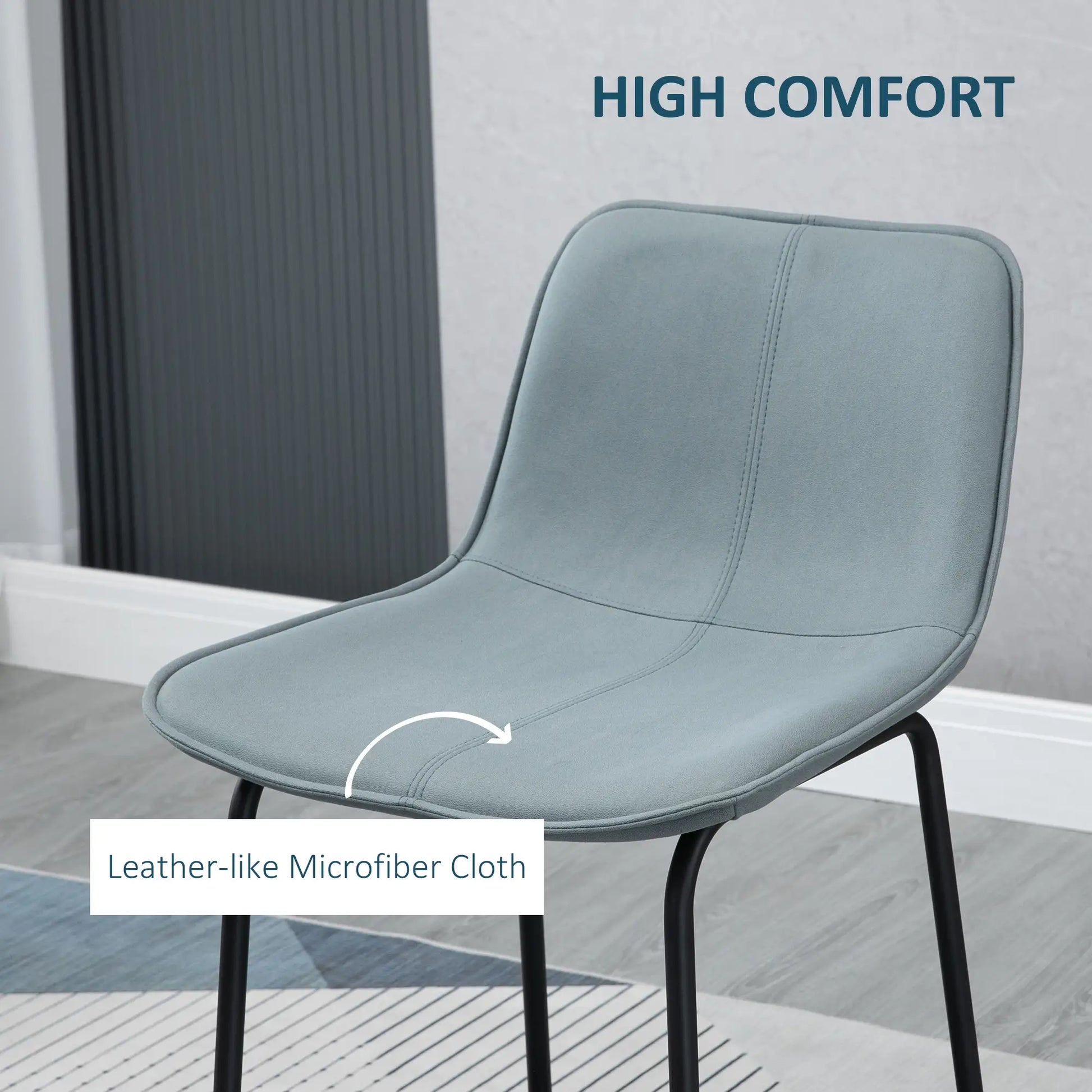 Bar Stools Set of 2, Upholstered Counter Height Bar Chairs, Kitchen Stools with Steel Legs Bar Stools at Gallery Canada