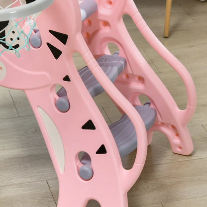 3 in 1 Toddler Slide, Basketball Hoop, Climber, 18-36 Months, Pink Gym Sets & Swings at Gallery Canada