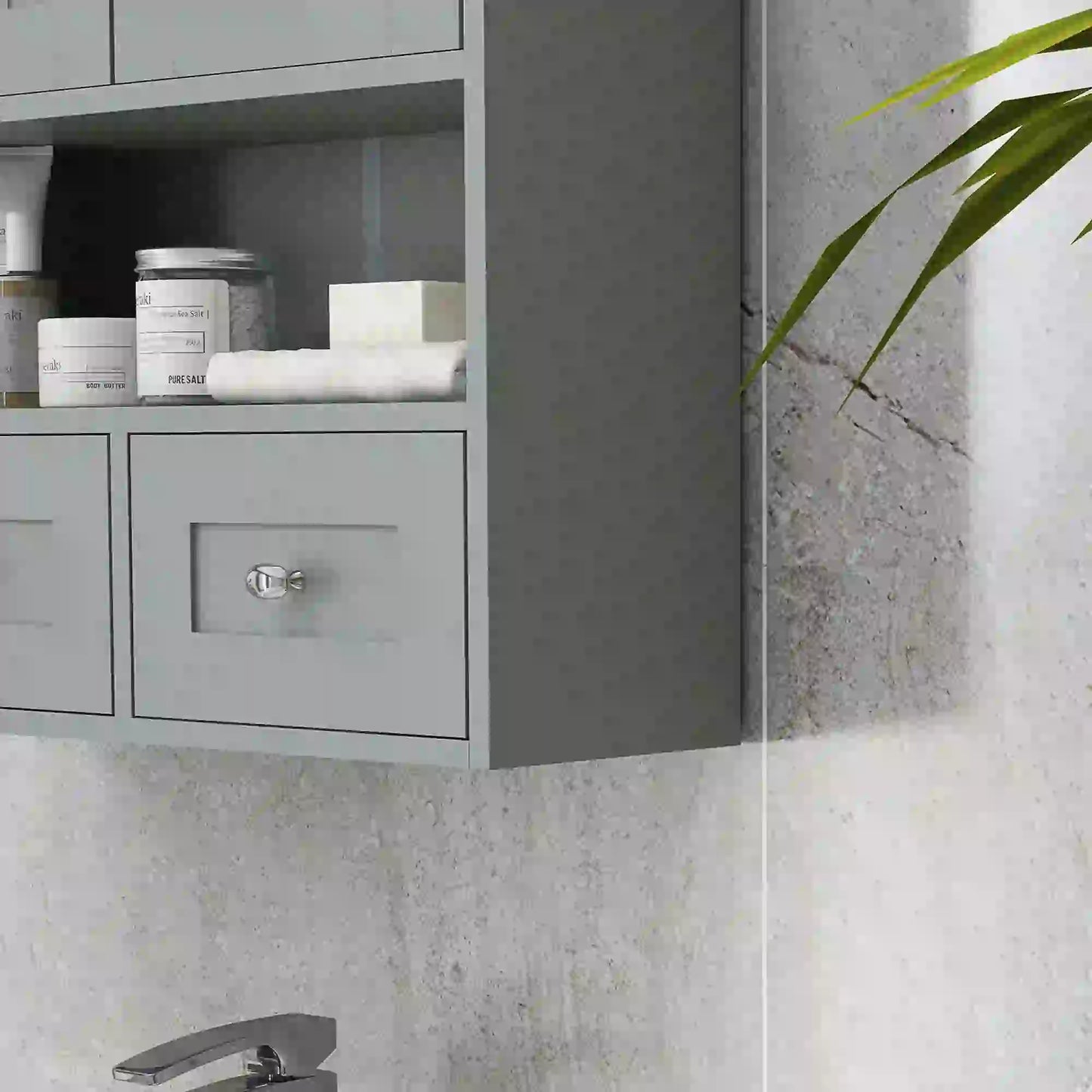 Bathroom Wall Cabinet, Medicine Cabinet, Over Toilet Storage, Grey Wall Mounted Cabinets at Gallery Canada