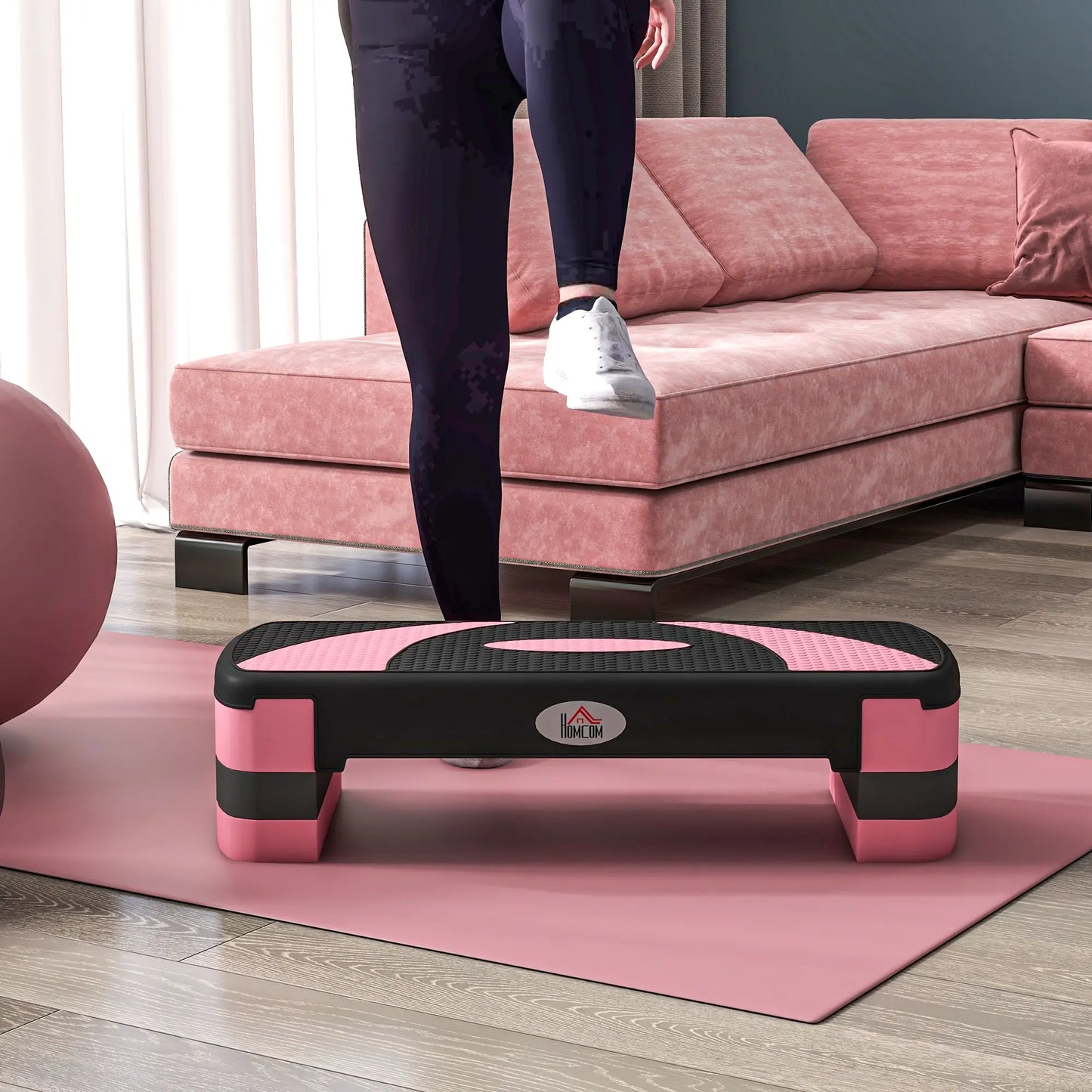 Adjustable Aerobic Stepper, Exercise Platform, 4"-6"-8", Pink Aerobic Equipment at Gallery Canada