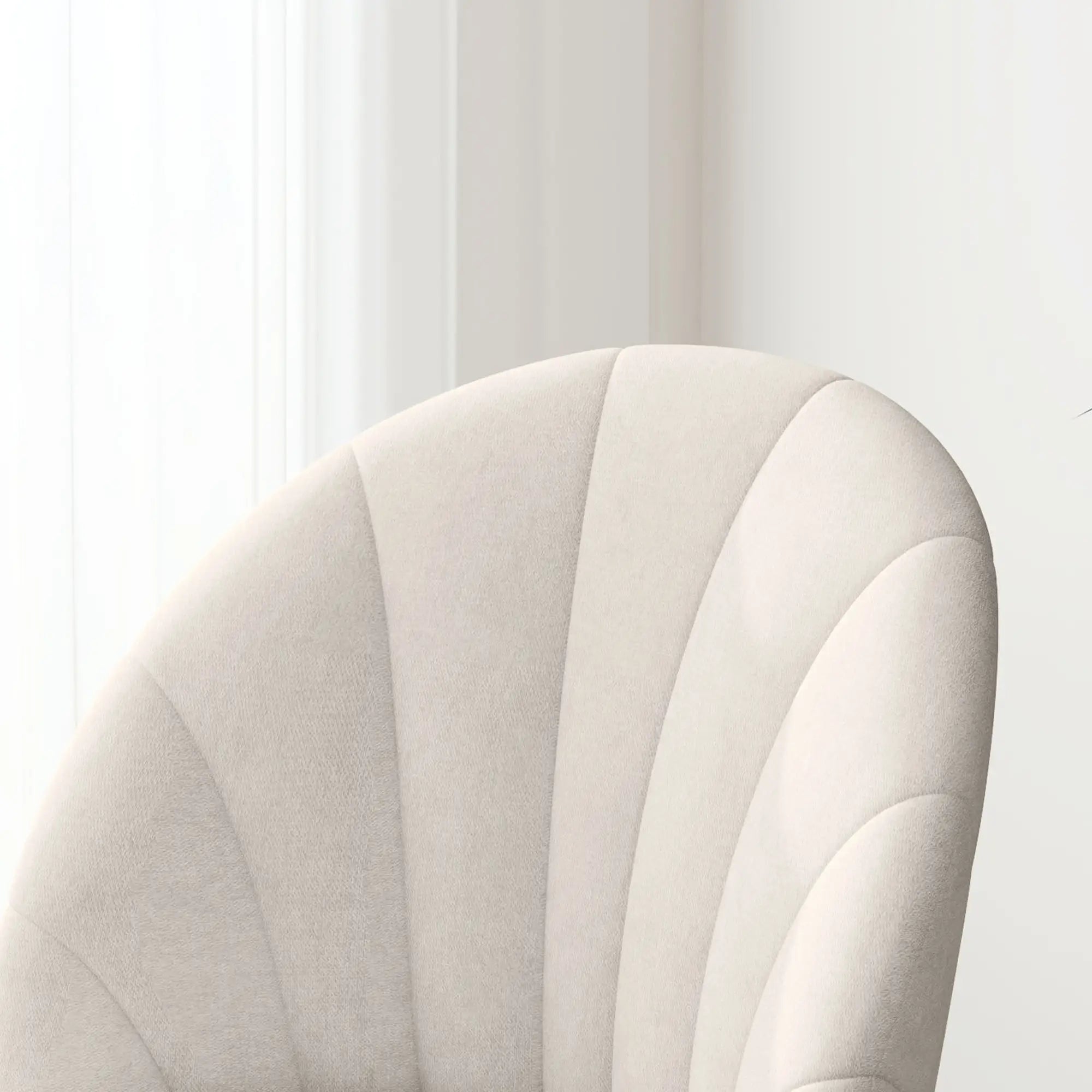 Modern Dining Chairs Set of 4, Upholstered, Metal Legs, Cream White Dining Chairs at Gallery Canada