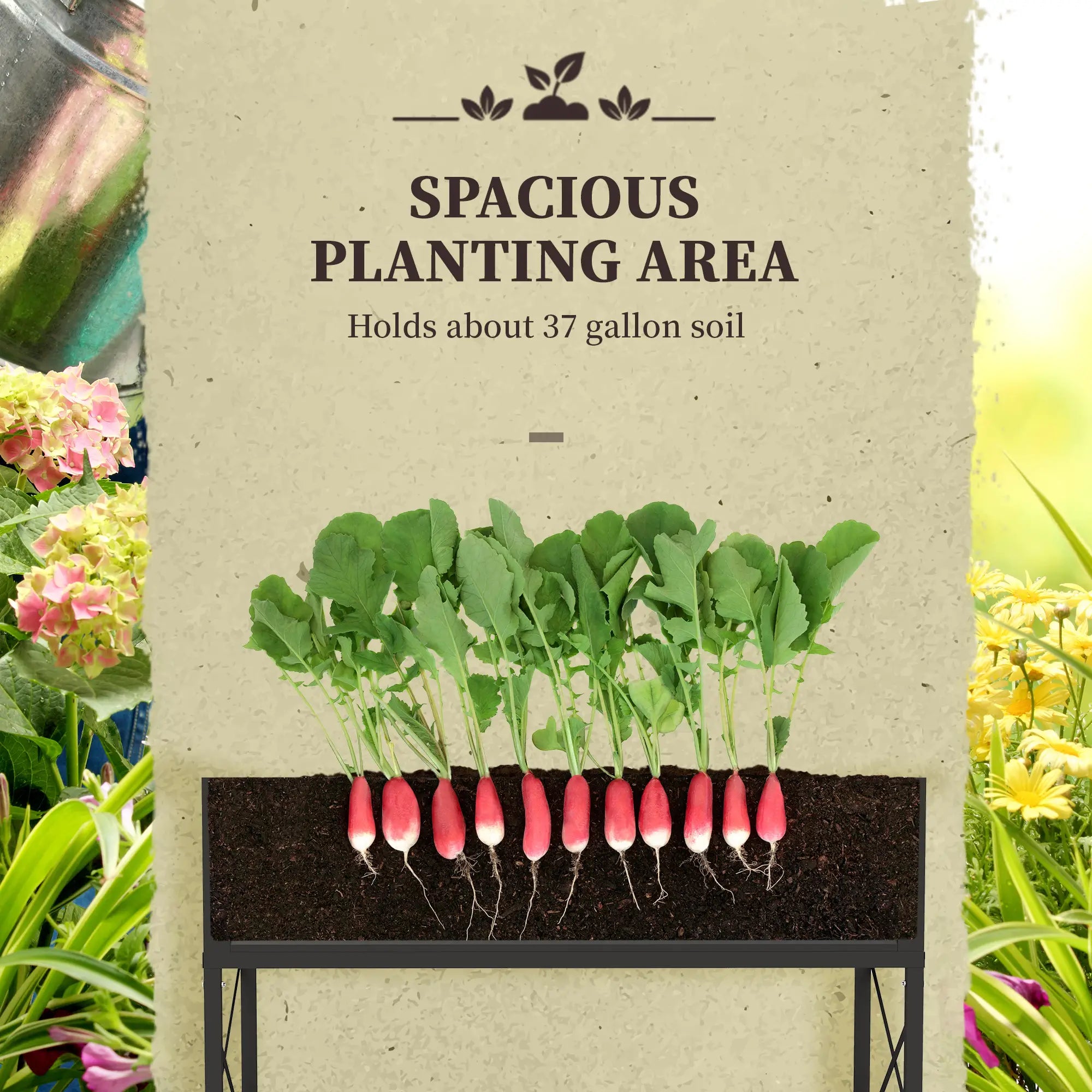 Galvanized Raised Garden Bed, Metal Planter Box, Black Elevated Garden Beds at Gallery Canada