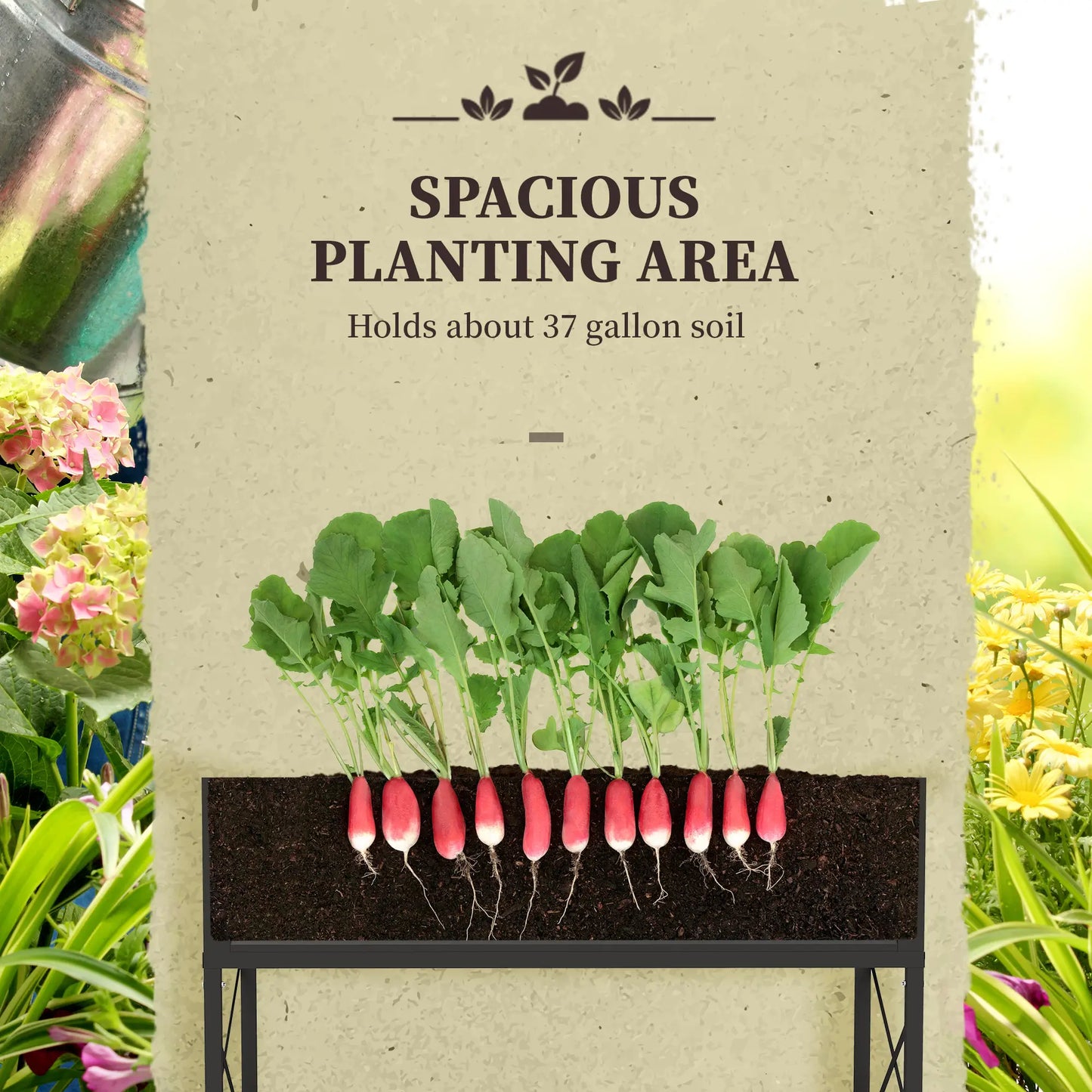 Galvanized Raised Garden Bed, Metal Planter Box, Black Elevated Garden Beds at Gallery Canada