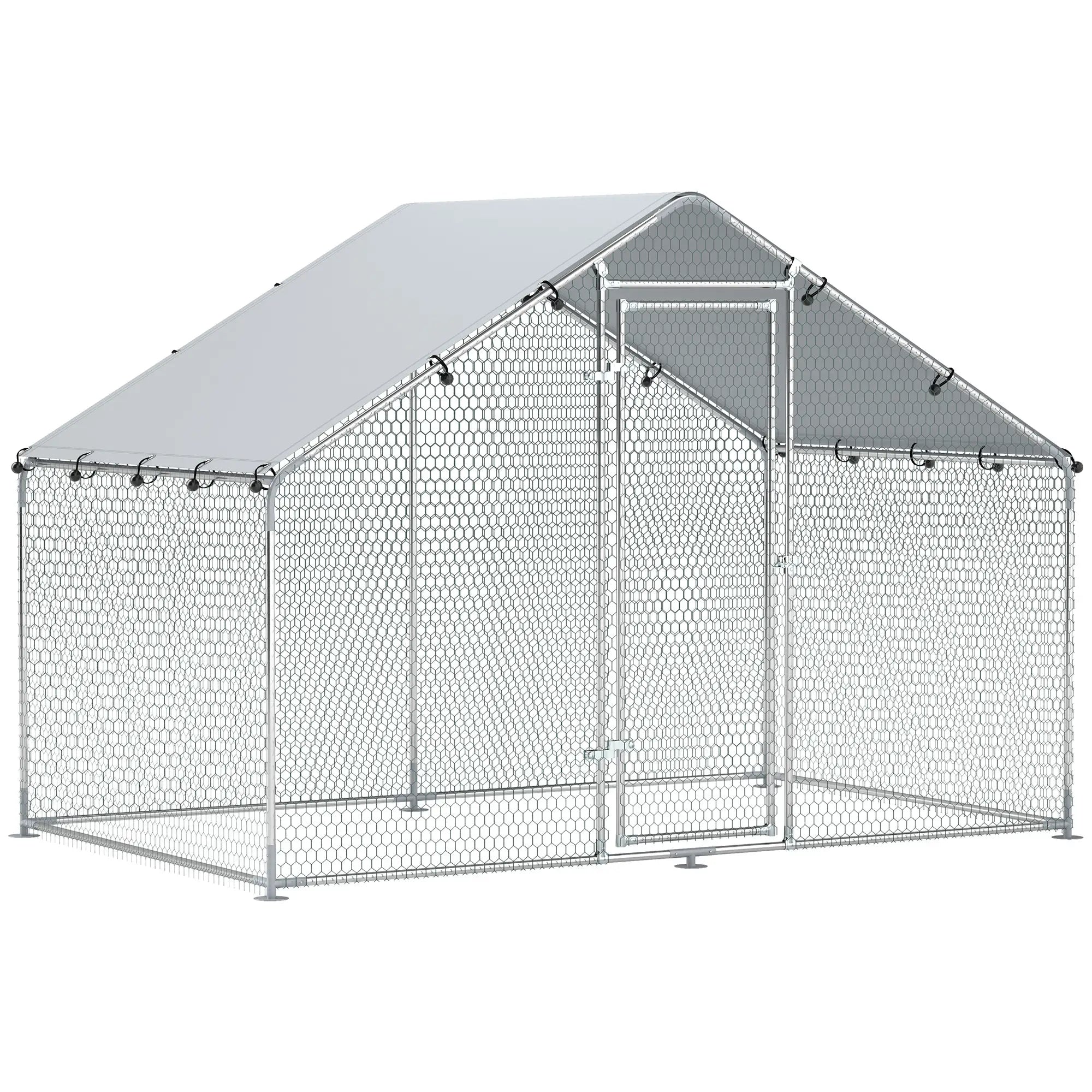 Metal Chicken Coop, 9.8 x 5.6 FT, Walk-In Run With Cover, Lockable Door Chicken Coops at Gallery Canada