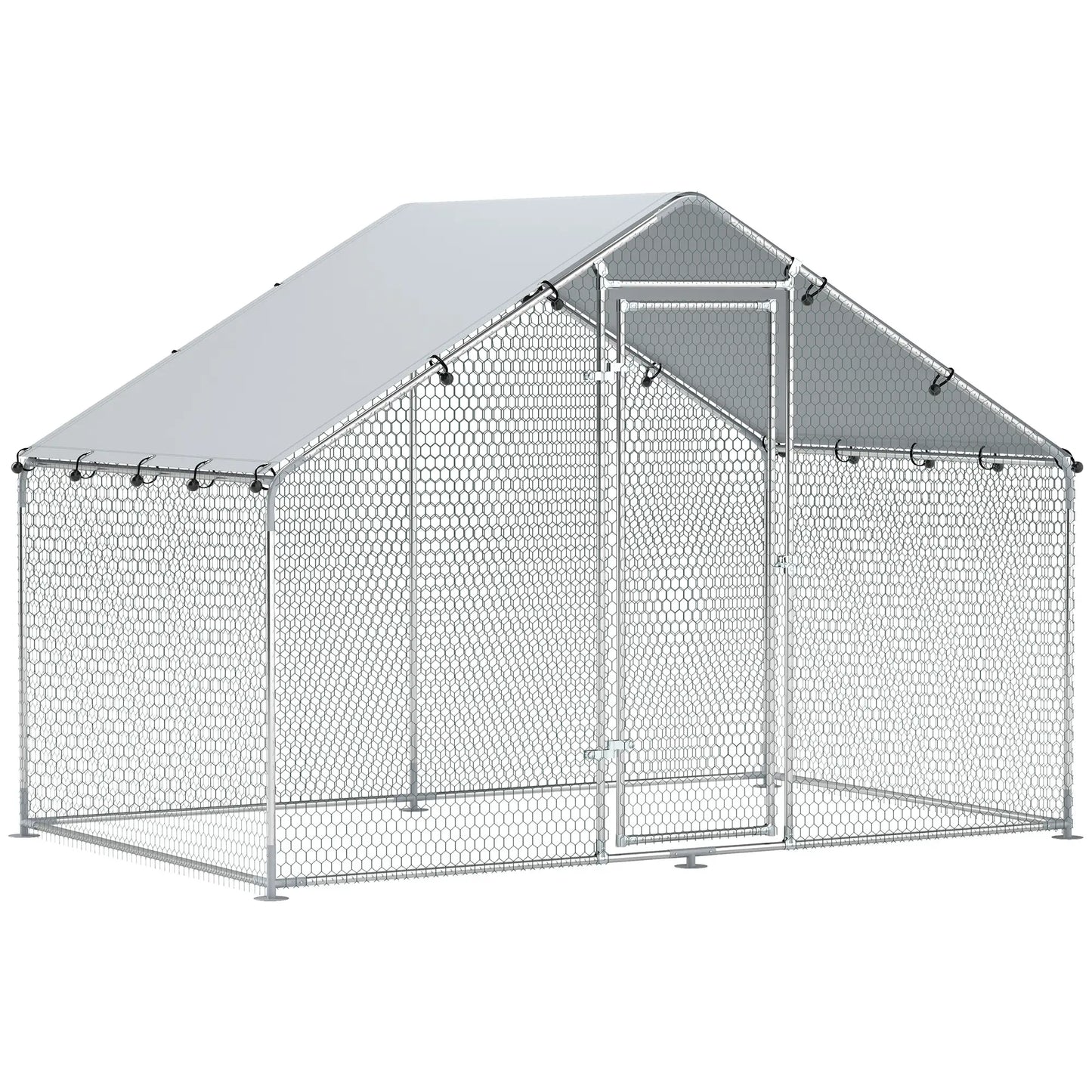 Metal Chicken Coop, 9.8 x 5.6 FT, Walk-In Run With Cover, Lockable Door Chicken Coops at Gallery Canada