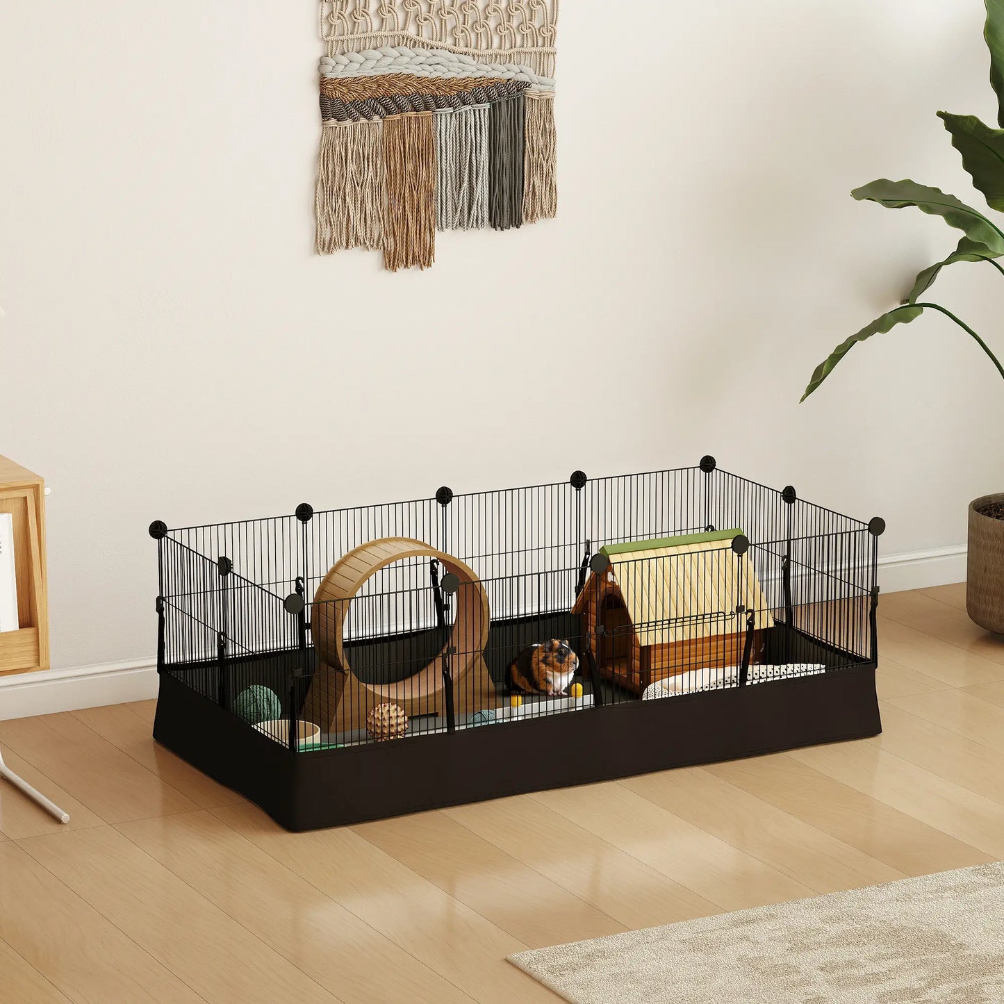 Small Animal Cage Waterproof Mat, DIY Playpen, 12 Panels, Black Houses & Habitats at Gallery Canada