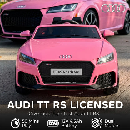 Voiture électrique pour enfants 12V, Audi TT RS avec télécommande, Rose