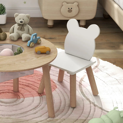Kids Table and Chair Set, 3 Pieces, Bear-Shaped Chairs, Mesh Bag Kids Table Sets at Gallery Canada