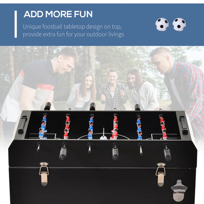 68QT Portable Cooler with Foosball Table Top, Wheels, Tray Shelf, Black Cooler Boxes at Gallery Canada