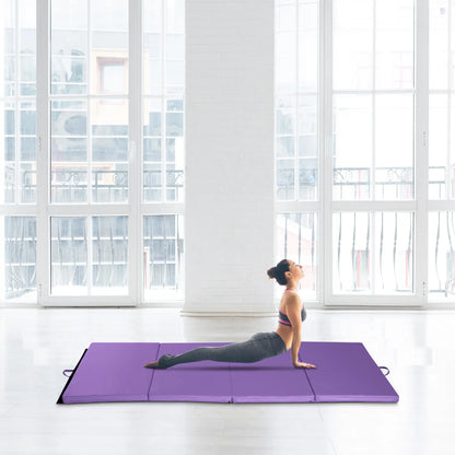 4'x8'x2" Folding Tumbling Mat, Exercise Mat for Yoga, MMA, Purple Gymnastics Mats at Gallery Canada