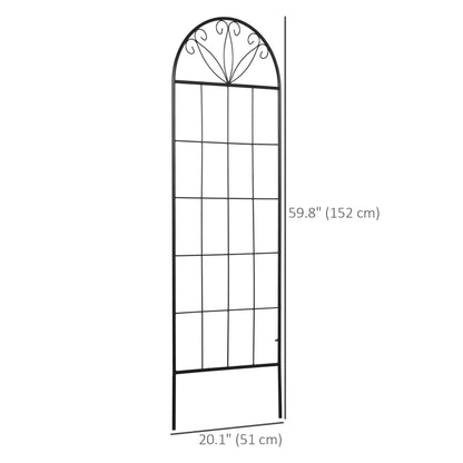 Metal Garden Trellis, Pack of 2, Arched Grid Panels, 20" x 60", Black Plant Stands at Gallery Canada
