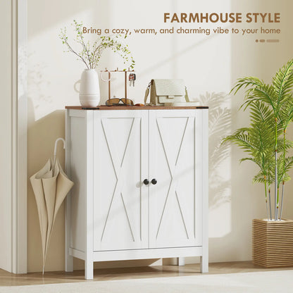 Shoe Cabinet With Barn Doors, Adjustable Shelves, Holds 15 Pairs, White Shoe Storage Cabinets & Racks at Gallery Canada
