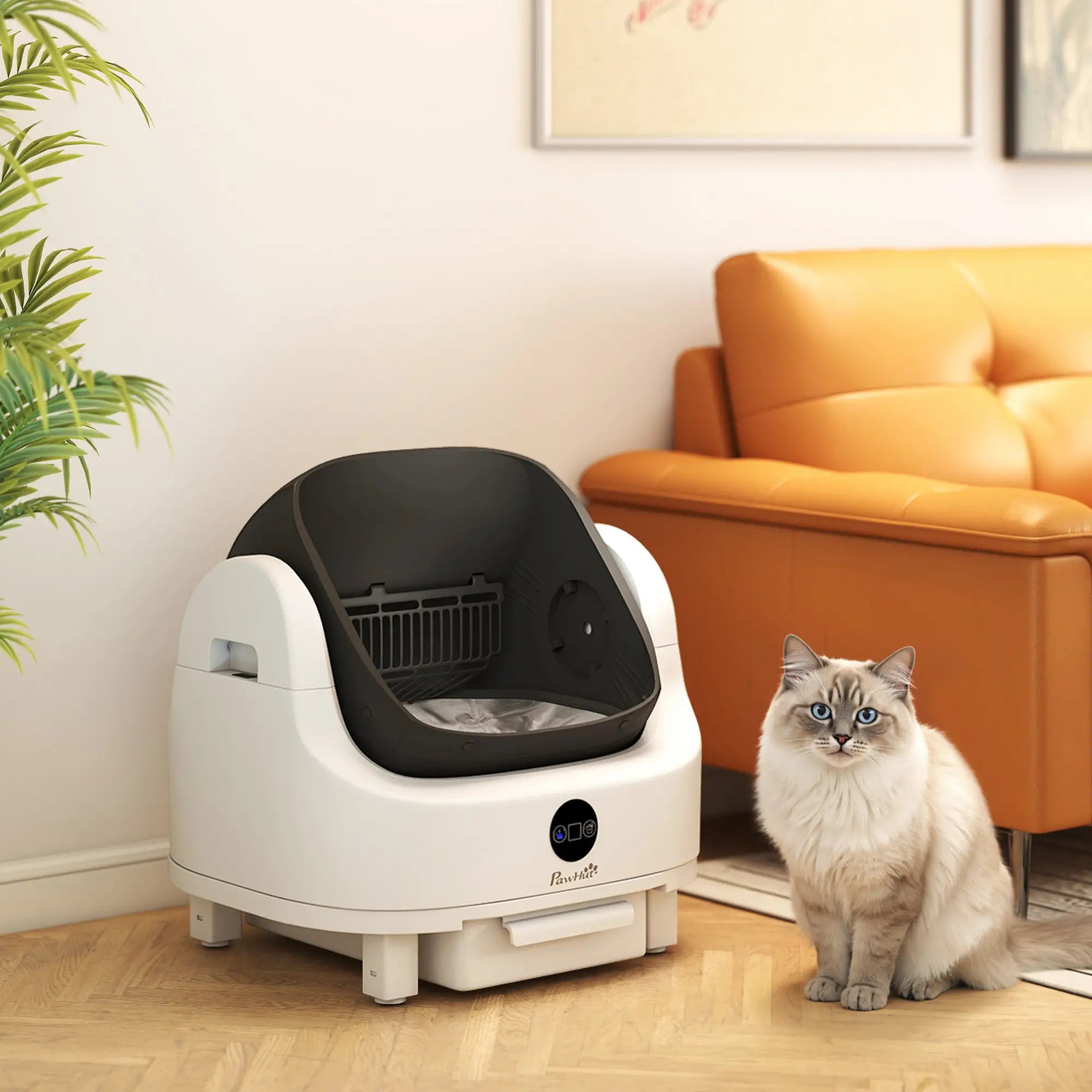 Open Top Self Cleaning Cat Litter Box, Automatic with Safety Protection Cat Litter Box Enclosures at Gallery Canada