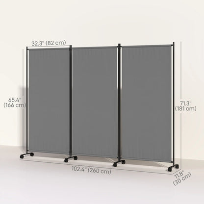 Folding Room Divider with Wheels, Privacy Screen, 6ft Tall Side Awnings at Gallery Canada