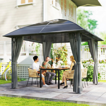 10' x 10' Hardtop Gazebo, Steel Frame, UV50+ Polycarbonate Roof, Light Grey Gazebos at Gallery Canada
