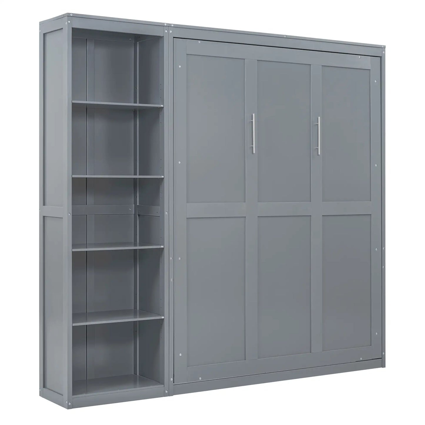 Murphy Bed with Storage, Dual Piston, Space-Saving, 94" L x 16" W x 88.5" H, Grey Bed Frames Grey at Gallery Canada