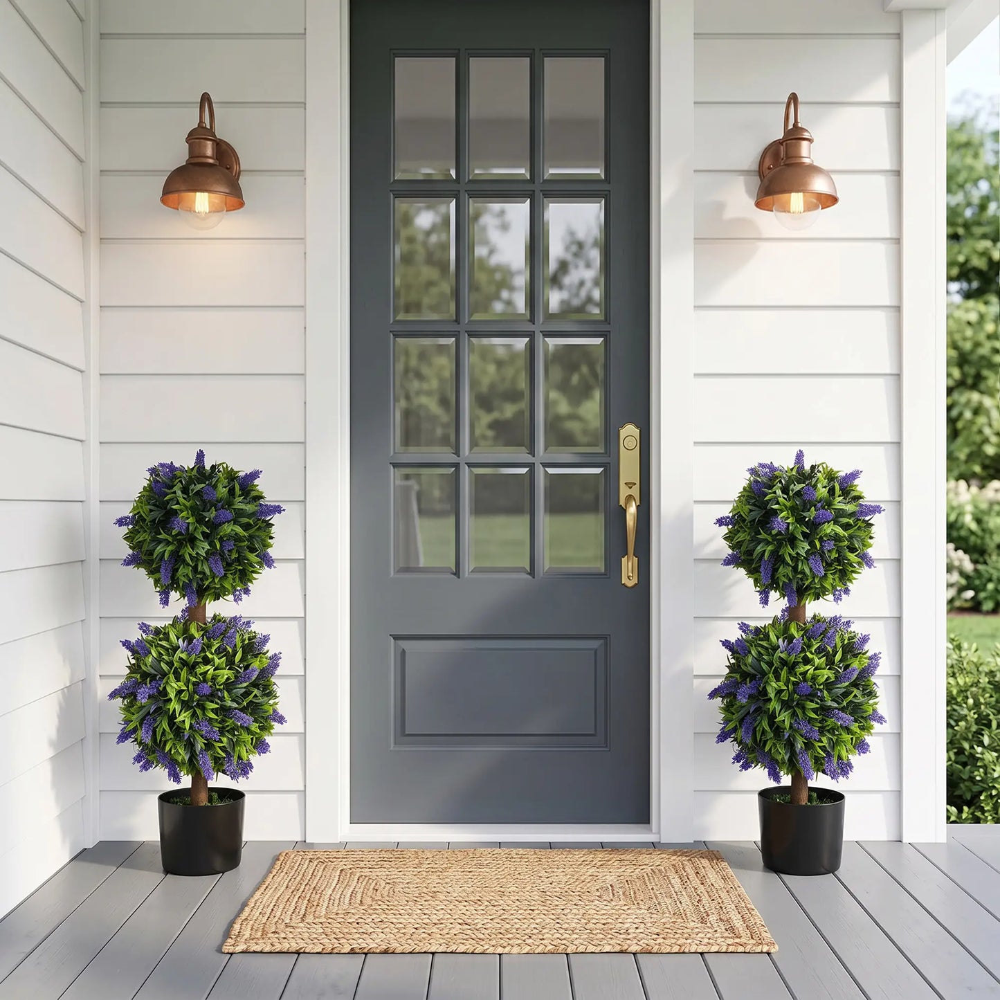 2.3ft Artificial Lavender Plants, Set of 2 with Pot, Indoor Outdoor Decor Artificial Trees at Gallery Canada