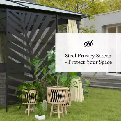 Metal Outdoor Privacy Screen, 48" x 78" H, Freestanding Garden Panel, Banana Leaf Side Awnings at Gallery Canada