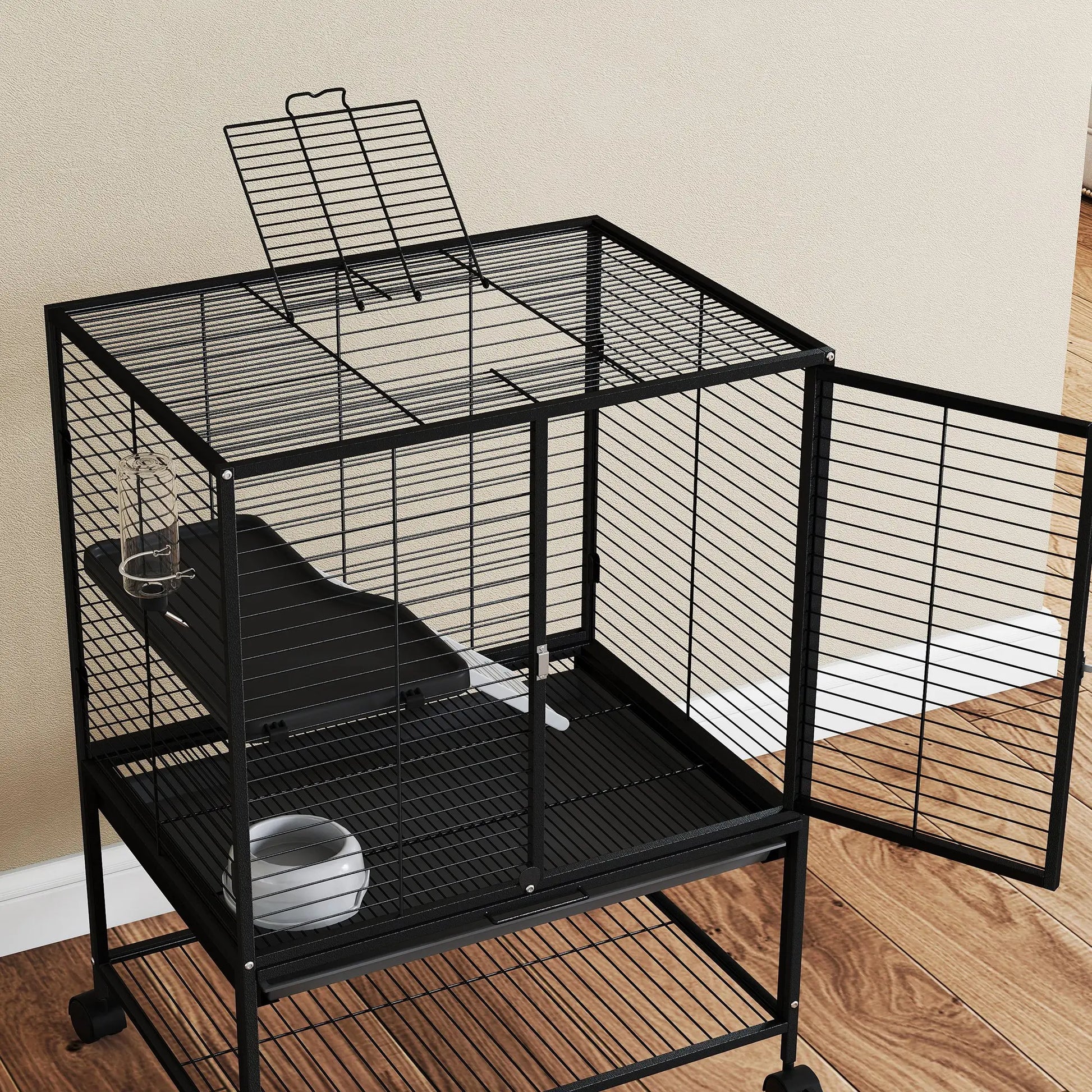 Small Animal Cage 34"H, Removable Tray, Storage Shelf, Black Houses & Habitats at Gallery Canada