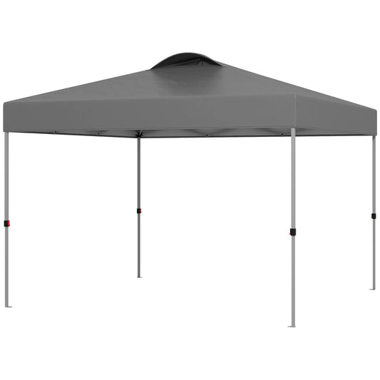 10' x 10' Pop Up Canopy Tent, Airy Top Vents, Wheeled Carry Bag, Dark Grey Pop Up Canopies Dark Grey at Gallery Canada