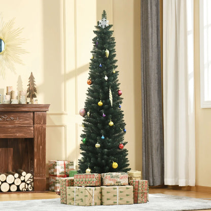 6FT Artificial Christmas Pencil Tree, Foldable Black Stand, Green Artificial Christmas Trees at Gallery Canada